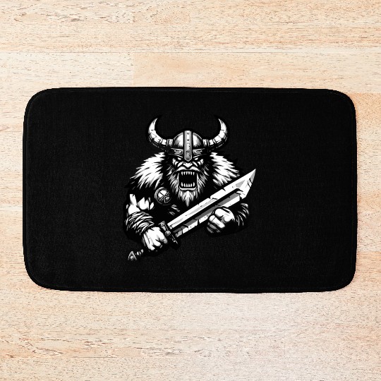 Powerful Viking Warrior Version 3 Bath Mats
