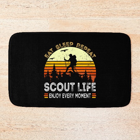 Eat Sleep Scout Repeat Camping Bath Mats