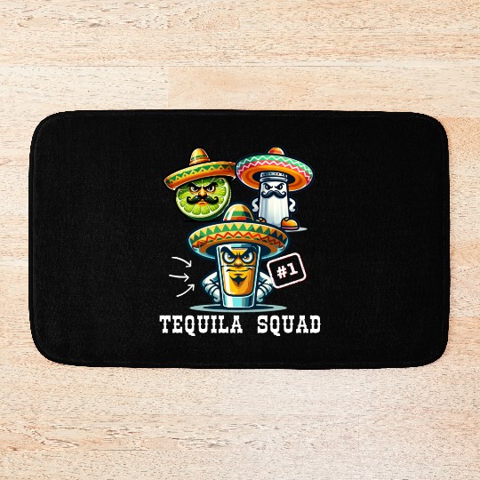 Cinco De Mayo Tequila Squad Drink Number One Bath Mats