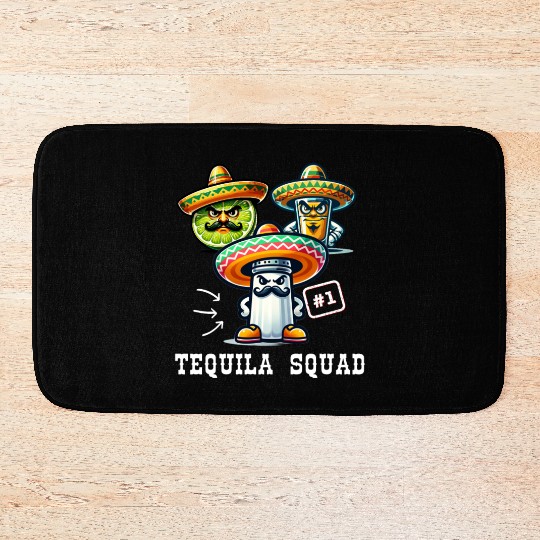 Cinco De Mayo Fiesta Tequila Squad Salt Number One Bath Mats