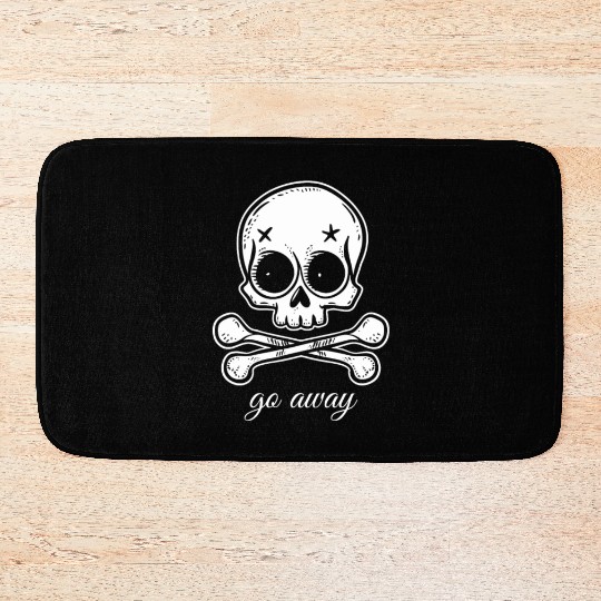 Go Away | Skull and Crossbones Bath Mats