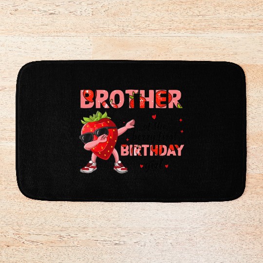 Brother of the Berry Sweet One Strawberry Bath Mats