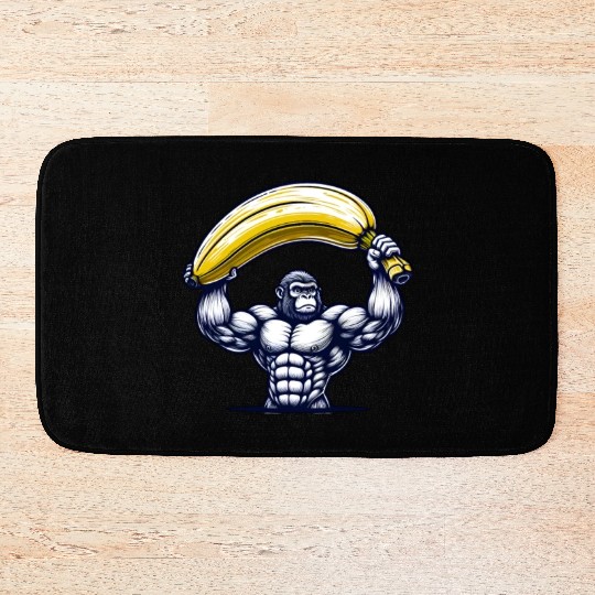 Monkey with Big Banana Bath Mats