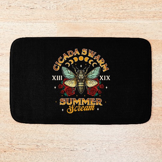 Entomology Cicada Lover 2024 Cicada Swarm Summer Bath Mats