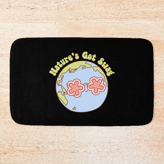Nature's got Swag Retro Earth Mascot Bath Mats
