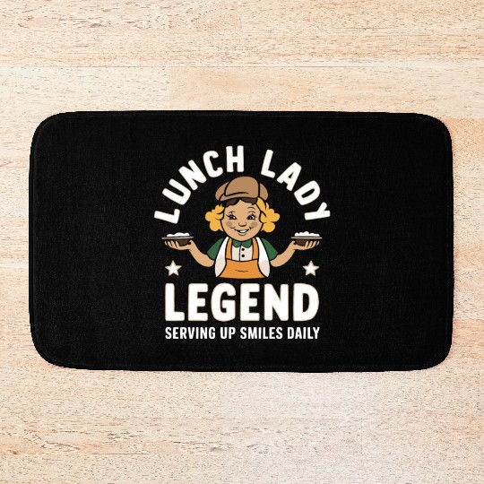 School Lunch Lady School Worker Cafeteria Lady Bath Mats