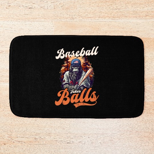 4th Of July Baseball Baseball Takes Balls Bath Mats