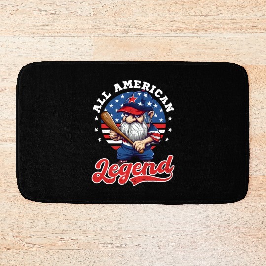 4th Of July Baseball All American Legend Bath Mats