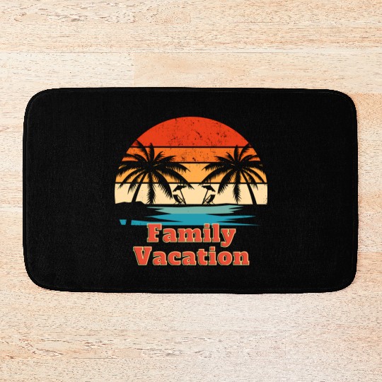 Family Vacation design Bath Mats