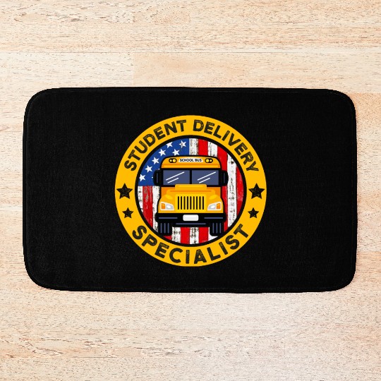 School Bus Driver American Flag School Bus Driver Bath Mats