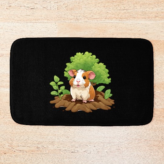 Earth Day Guinea Pig: Vibrant Eco-Friendly Design Bath Mats