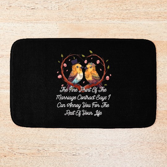 Print of the Marriage Contract Wedding Funny Bath Mats