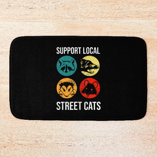 Support Local Street Cats Tropique Skunk Opossum Bath Mats