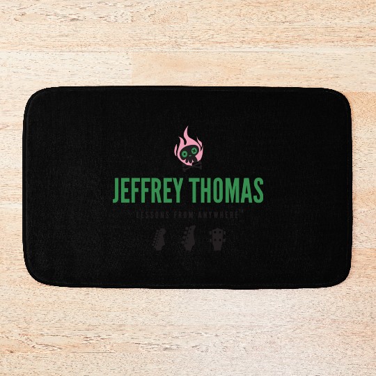 Jeffrey Thomas Logo Black Bath Mats