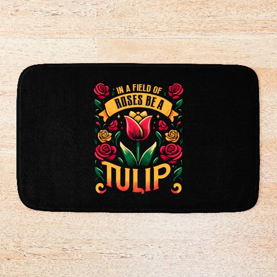 Tulips Tulip Flower Yes I Talk To Tulips Bath Mats