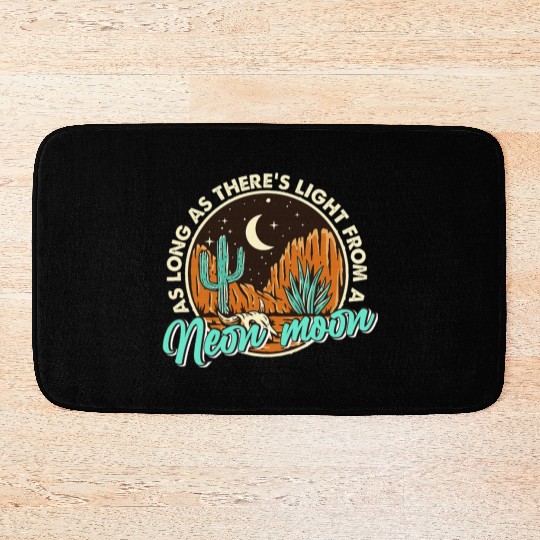Neon Moon Cactus Country Mountain Western Cow Bath Mats
