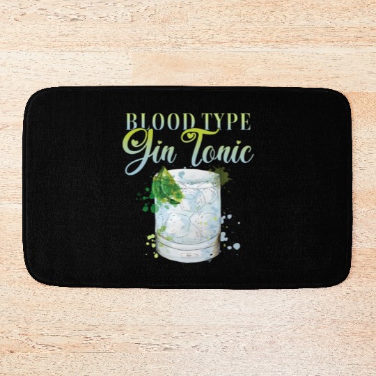 Blood Type gin and Tonic Bartender Bath Mats