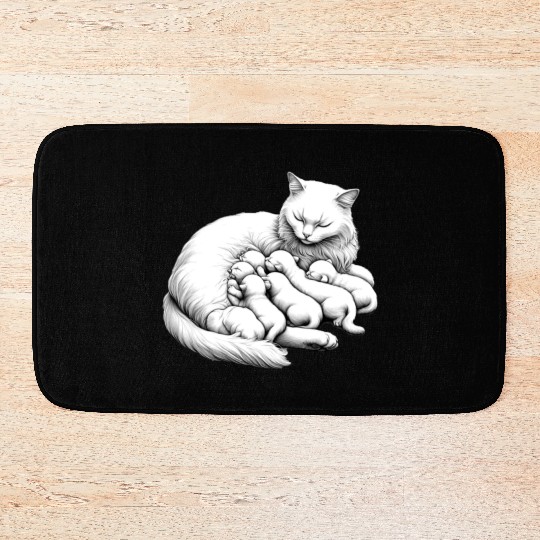 Breastfeeding Mother Cat Bath Mats