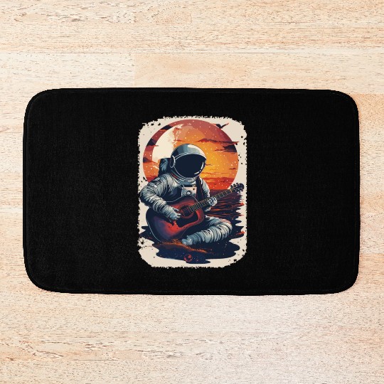 Astronaut Guitar Player Space Music Lover Bath Mats