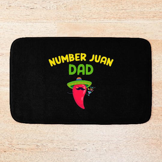 Number One Dad Mexican Fathers Day Padre Juan Papa Bath Mats