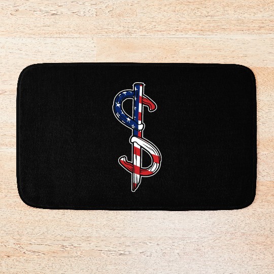 Horseshoe Pitching USA FLag Bath Mats