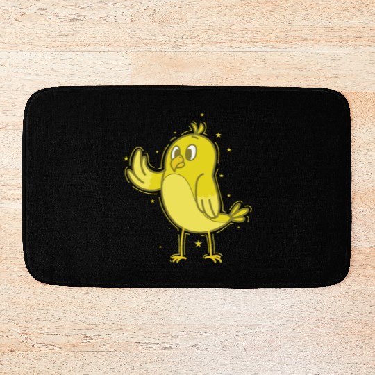Canary waving Bath Mats