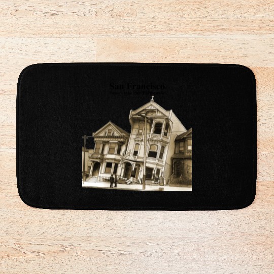 San Francisco 1906 Earthquake Illustration URM Bath Mats