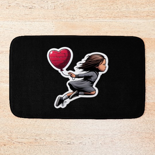 Girl with Balloon by Banksy, Iconic Street Art Bath Mats