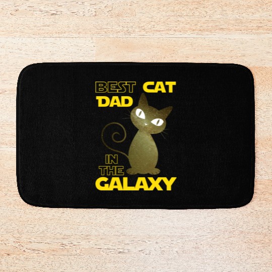 Galaxy Cat Best Cat Dad Bath Mats