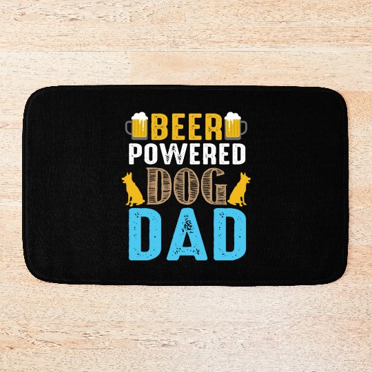 Bear powered dog dad Bath Mats