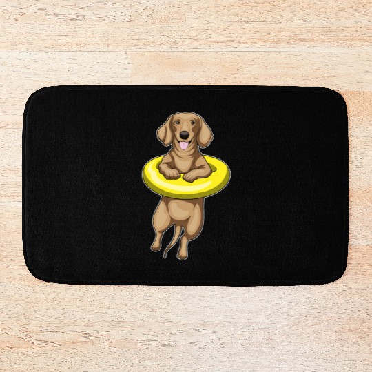 Dachshund Swimming Swim ring Bath Mats