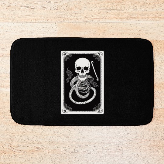 Skull Tarot Card Reader Astrology Occult Bath Mats