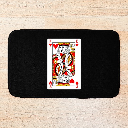 King of Hearts Playing Card Bath Mats