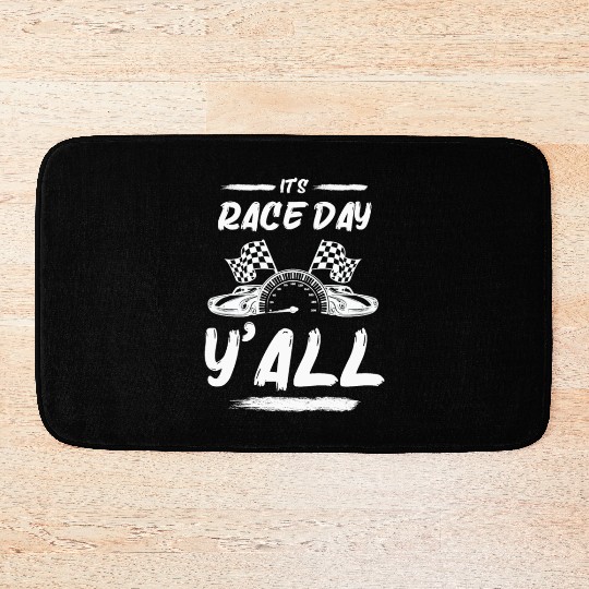 Race Day Car Raceday Trackday Fun Motosports Fan Bath Mats