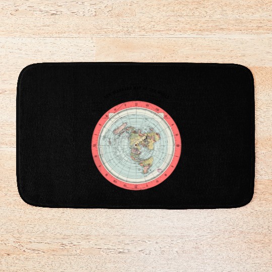 Flat Earth Theory World Map - Funny Conspiracy The Bath Mats
