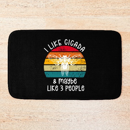I Like Cicada & Maybe Like 3 People, Retro Sunset Bath Mats
