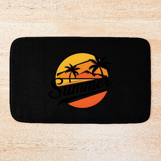 Chill Summer Vibes Palm Trees Bath Mats