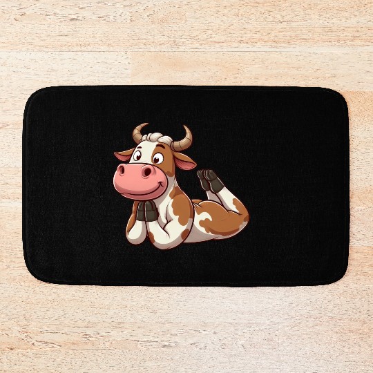 Cow and bull in love yoga gymnastics Bath Mats