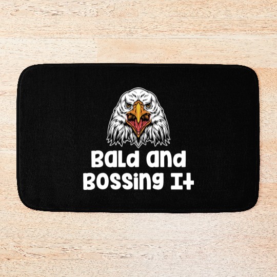 Bald And Bossing It Funny Bearded Hairstylist Bath Mats
