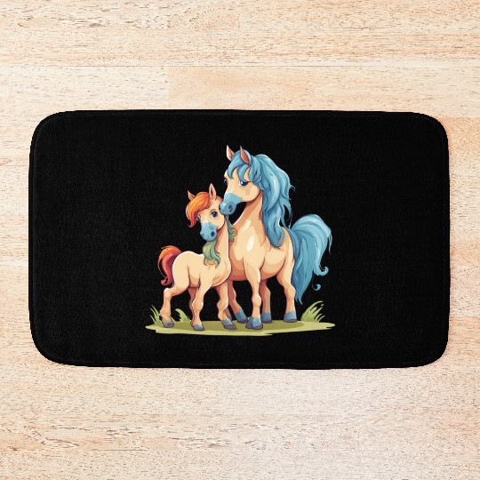 Mother's Day Horse Design: Sweet & Colorful Gift Bath Mats