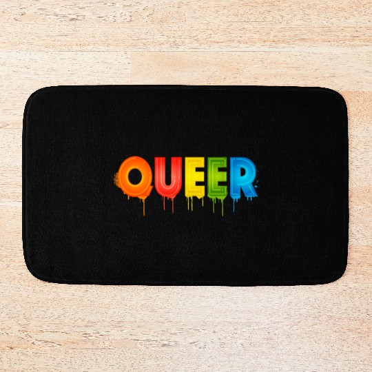 Queer Typo for Pride Month Equal Rights LGBTQ Bath Mats