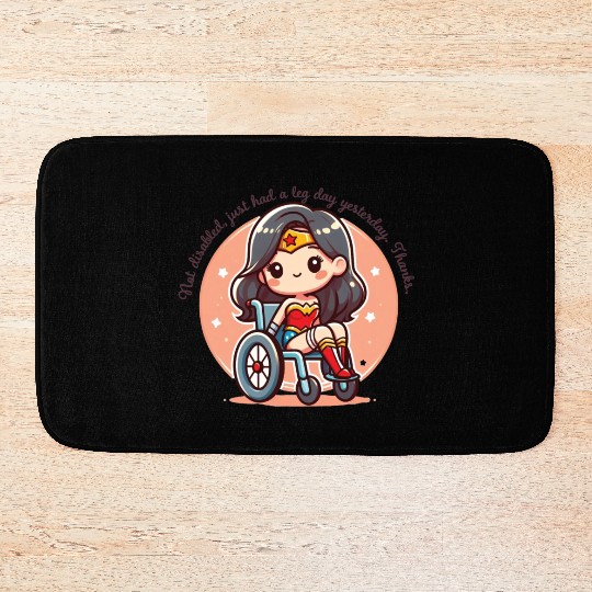 Gym girl leg day not disabled Bath Mats
