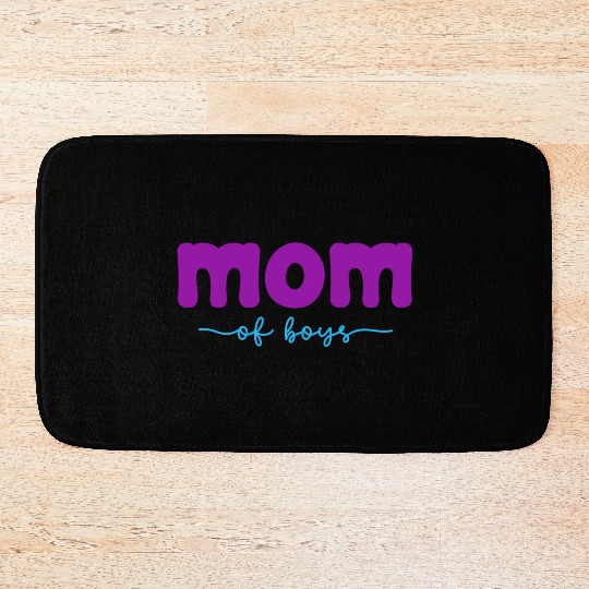 Mom of Boys in Teal and Purple Bath Mats