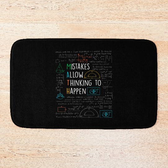Mistakes Allow Thinking to Happen Math Teacher Bath Mats