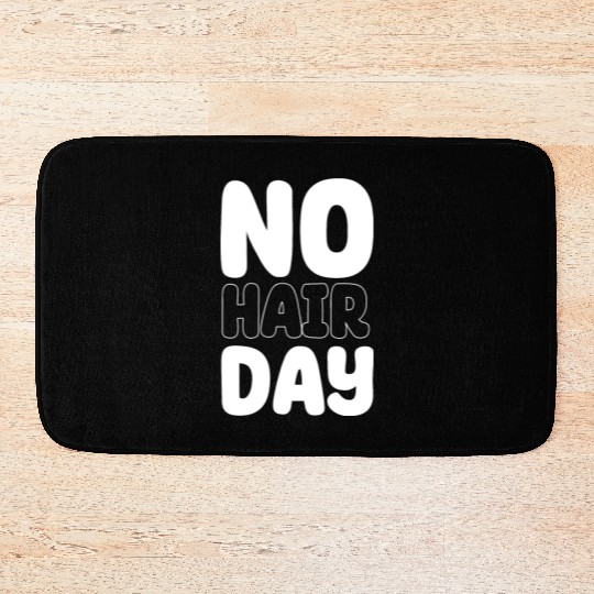 No Hair Day Funny Bald Bearded Hairstylist Bath Mats