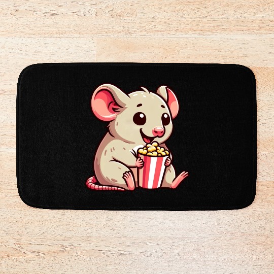 Mouse Rat Cinema Night Popcorn Movie Bath Mats