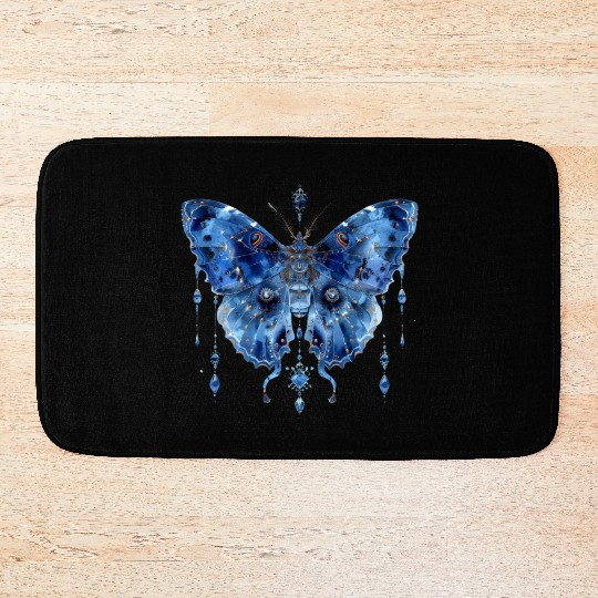 Watercolor Celestial Butterfly Bath Mats