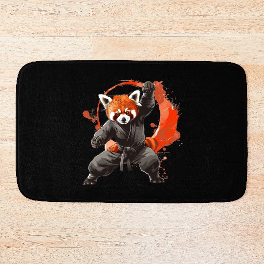Shaolin style red panda Bath Mats