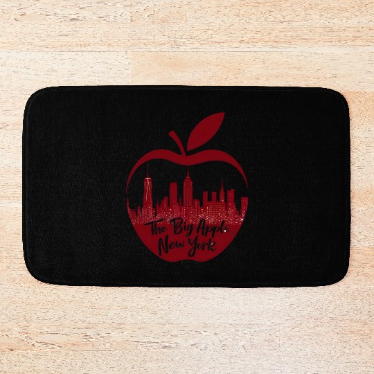 NYC Skyline Apple: Creative Bath Mats
