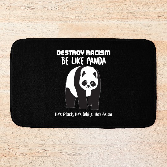 Embrace Laughter With Our Destroy Racism Panda Art Bath Mats
